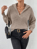 Honey Half Zip Dropped Shoulder Sweater - PD SECRET REALM