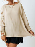 Boat Neck Three-Quarter Sleeve Blouse - PD SECRET REALM