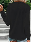 Eyelet Notched Long Sleeve T-Shirt - PD SECRET REALM