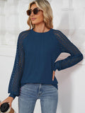 Round Neck Lace Long Sleeve Top - PD SECRET REALM