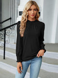 Round Neck Flounce Sleeve Blouse - PD SECRET REALM