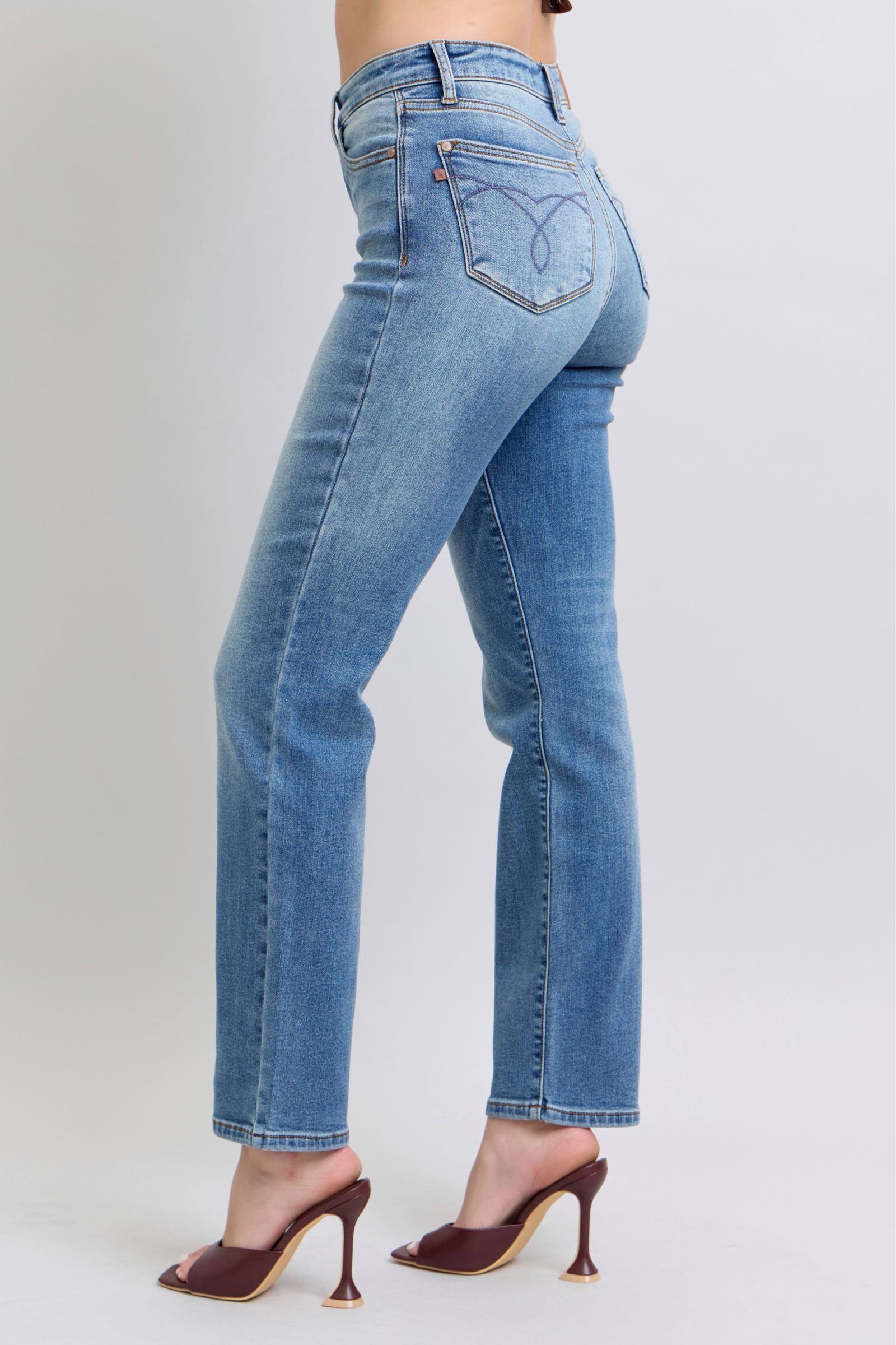 Full Size Run Vintage Wash Thermal Straight Jeans