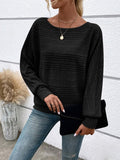 Full Size Round Neck Long Sleeve Top - PD SECRET REALM