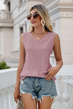 Eyelet V-Neck Tank - PD SECRET REALM