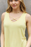 BOMBOM Criss Cross Front Detail Sleeveless Top in Butter Yellow - PD SECRET REALM