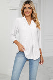 Eyelet Three-Quarter Sleeve Blouse - PD SECRET REALM