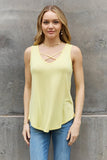 BOMBOM Criss Cross Front Detail Sleeveless Top in Butter Yellow - PD SECRET REALM