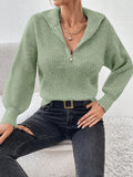 Honey Half Zip Dropped Shoulder Sweater - PD SECRET REALM