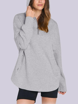 Quarter Zip Long Sleeve Hoodie - PD SECRET REALM