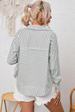 Full Size Striped Collared Top - PD SECRET REALM