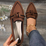 Bow Contrast Trim Point Toe Loafers - PD SECRET REALM