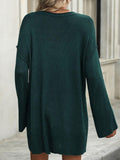 Round Neck Dropped Shoulder Sweater - PD SECRET REALM