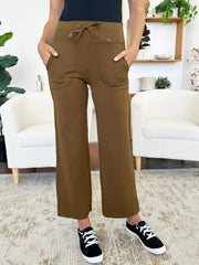 Millennia Drawstring Waist Wide Leg Sports Pants with Pockets