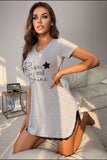 RISE AND SHINE Contrast Lace V-Neck T-Shirt Dress - PD SECRET REALM