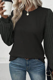 Ribbed Round Neck Long Sleeve Knit Top - PD SECRET REALM