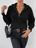 Honey Half Zip Dropped Shoulder Sweater - PD SECRET REALM