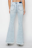 Risen Full Size High Rise Front Patch Pocket Flare Jeans - PD SECRET REALM