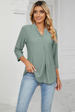 Eyelet Three-Quarter Sleeve Blouse - PD SECRET REALM