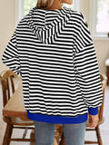 Lovelet Drawstring Striped Long Sleeve Hoodie - PD SECRET REALM