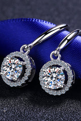 1 Carat Moissanite 925 Sterling Silver Drop Earrings - PD SECRET REALM