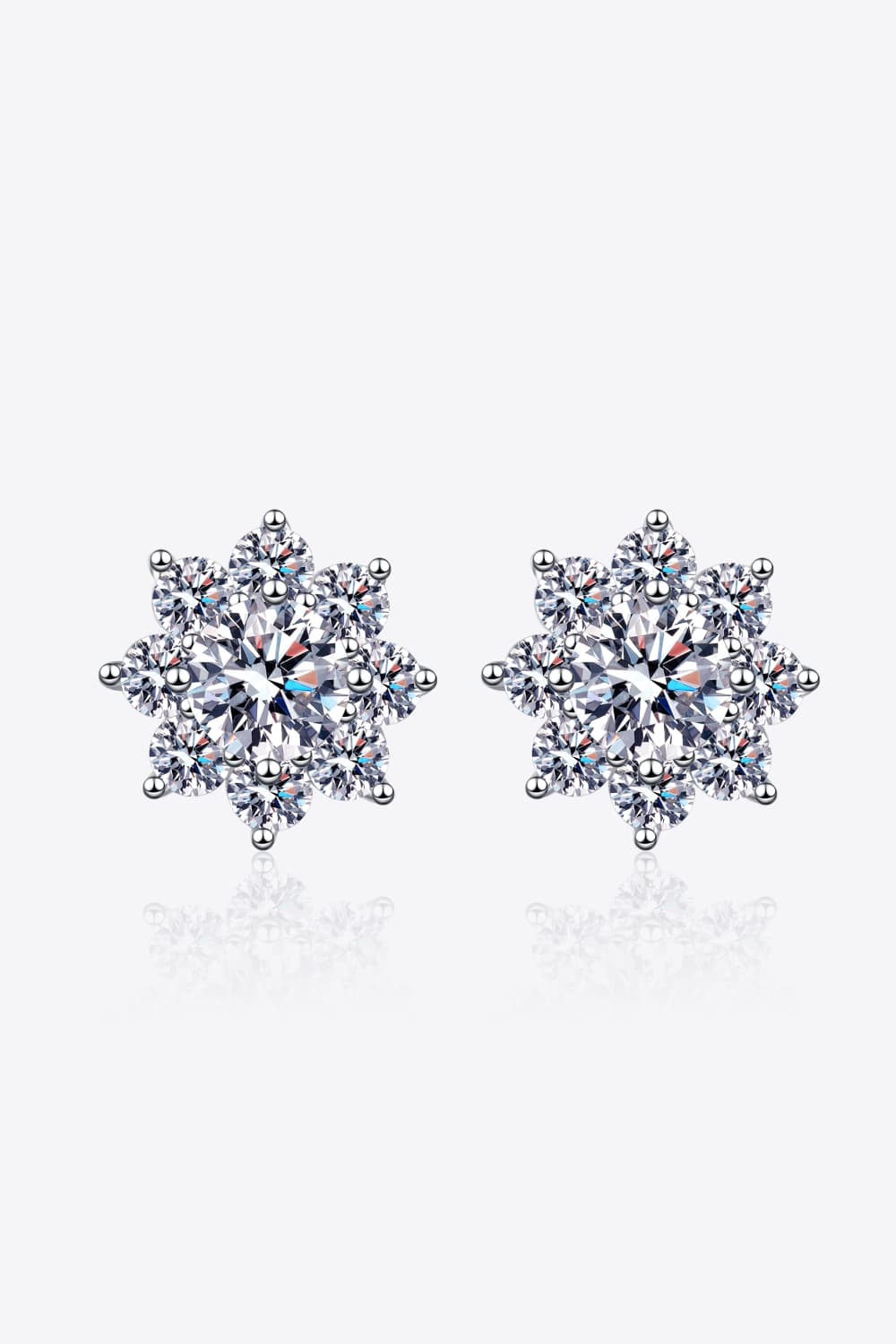 1 Carat Moissanite 925 Sterling Silver Flower Earrings - PD SECRET REALM