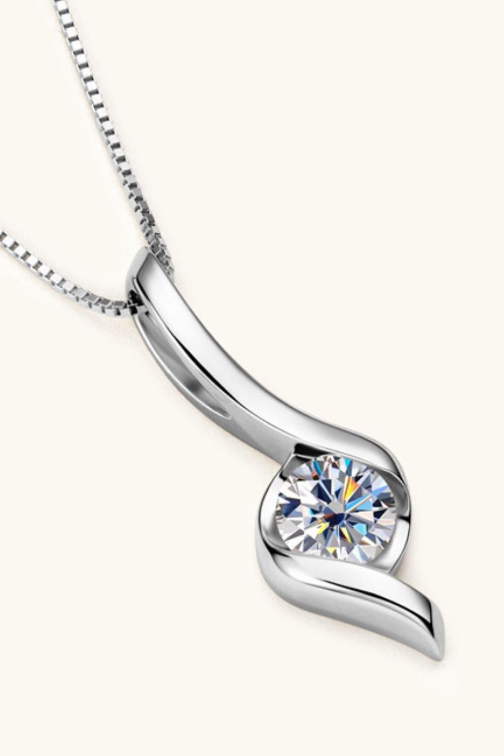 1 Carat Moissanite 925 Sterling Silver Necklace - PD SECRET REALM