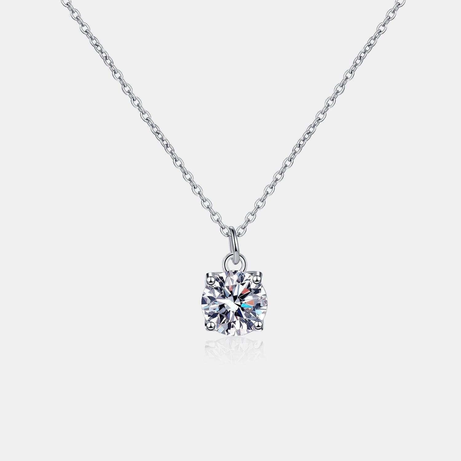 1 Carat Moissanite 925 Sterling Silver Necklace - PD SECRET REALM