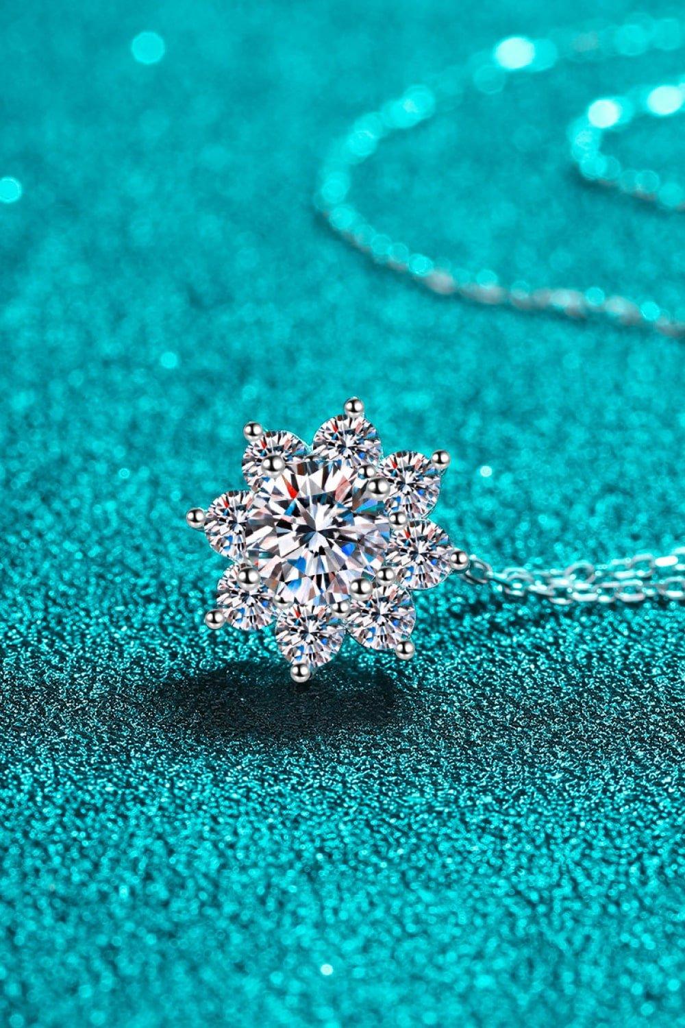 1 Carat Moissanite Floral - Shaped Pendant Necklace - PD SECRET REALM