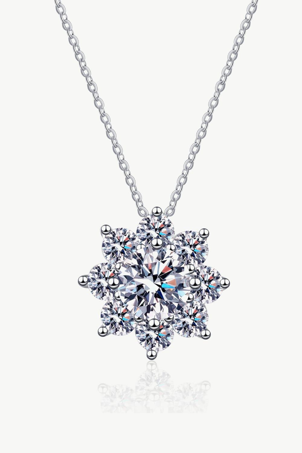 1 Carat Moissanite Floral - Shaped Pendant Necklace - PD SECRET REALM