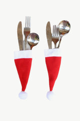 10 - Pack Christmas Hat Shaped Cutlery Covers - PD SECRET REALM