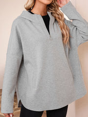 Quarter Zip Long Sleeve Hoodie