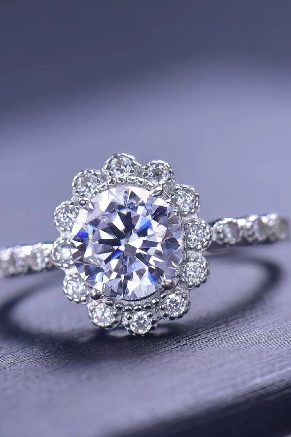 1.5 Carat Moissanite Floral - Shaped Cluster Ring - PD SECRET REALM