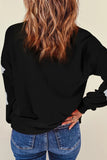 Glitter Round Neck Long Sleeve Sweatshirt - PD SECRET REALM