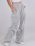 Elastic Waist Wide Leg Pants with Pockets - PD SECRET REALM