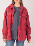 Button Up Long Sleeve Corduroy Jacket - PD SECRET REALM