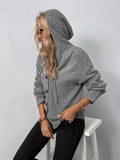 Button-Down Long Sleeve Hooded Sweater - PD SECRET REALM