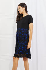 Yelete Full Size Contrasting Lace Midi Dress - PD SECRET REALM