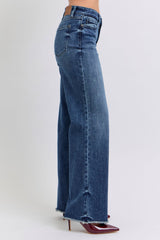 Full Size Raw Hem Mid Rise Jeans