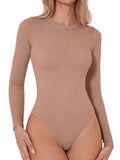 Round Neck Long Sleeve Bodysuit - PD SECRET REALM