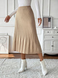 Perfee Pleated Midi Sweater Skirt - PD SECRET REALM