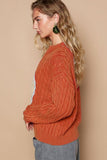 Cable-Knit Peace Patch Dropped Shoulder Sweater - PD SECRET REALM