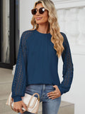 Round Neck Lace Long Sleeve Top - PD SECRET REALM