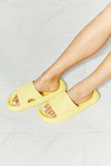 MMShoes Arms Around Me Open Toe Slide in Yellow - PD SECRET REALM