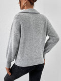 Honey Half Zip Dropped Shoulder Sweater - PD SECRET REALM