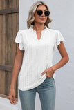 Eyelet Notched Flutter Sleeve T-Shirt - PD SECRET REALM