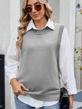 Buttoned Round Neck Sweater Vest - PD SECRET REALM