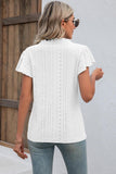 Eyelet Notched Flutter Sleeve T-Shirt - PD SECRET REALM