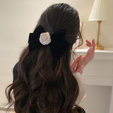 Rose Trim Bow Hair Clip - PD SECRET REALM