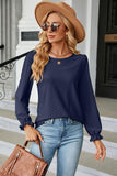 Round Neck Flounce Sleeve Blouse - PD SECRET REALM