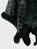 Fuzzy Checkered Long Sleeve Poncho - PD SECRET REALM